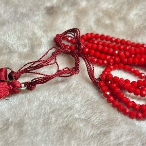 Elegant Red Beaded Necklace